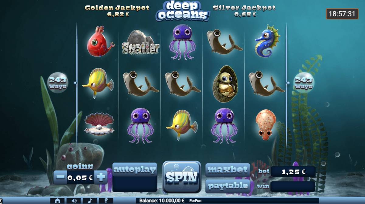 Deep Oceans: image of main menu