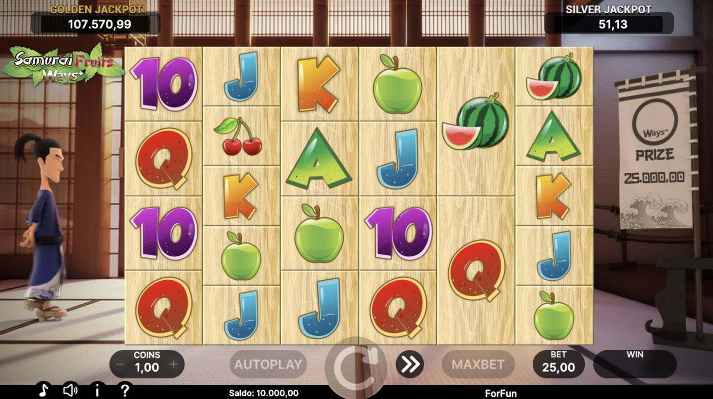 Samurai Fruits Ways+: image of main menu