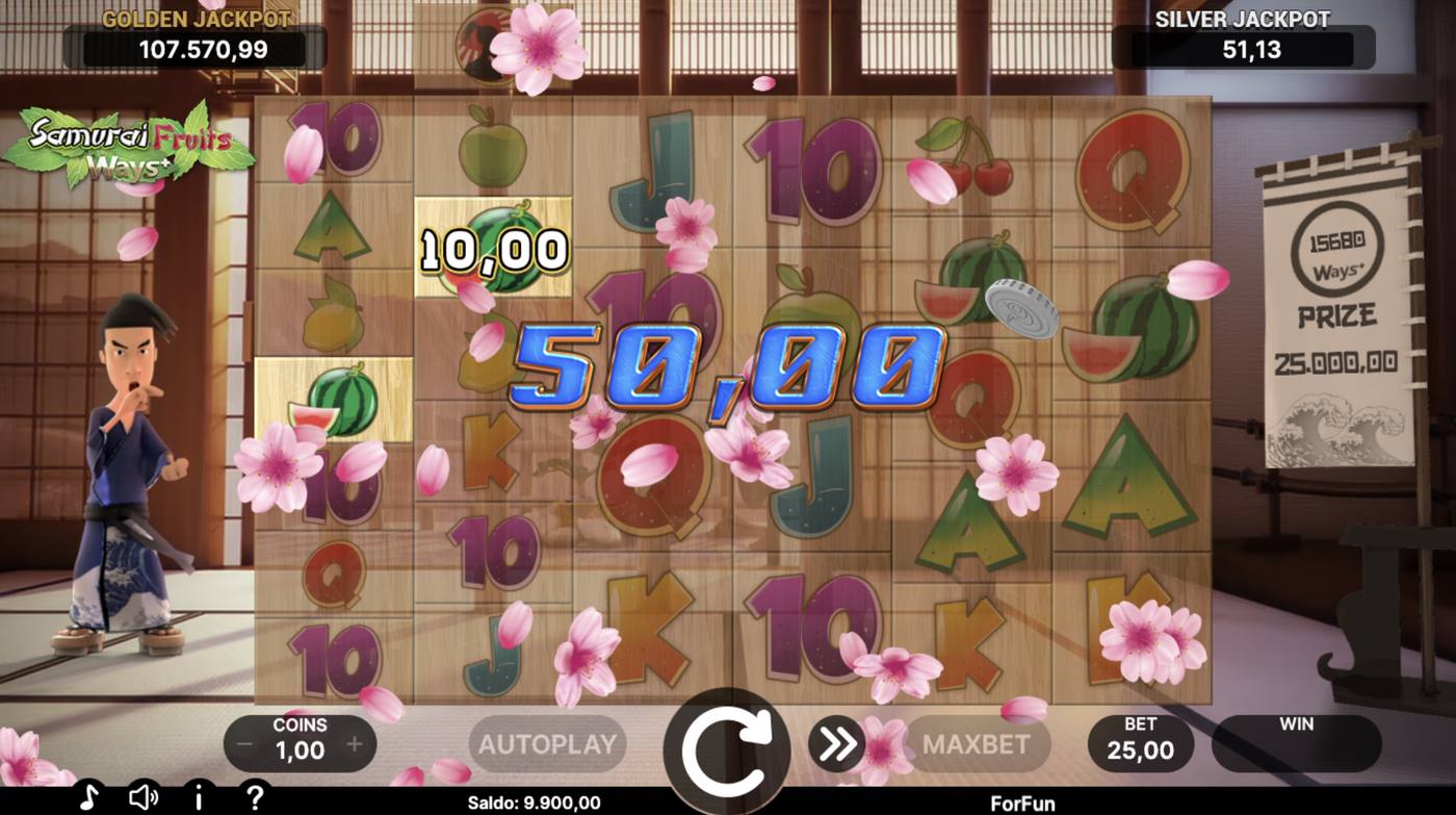 Samurai Fruits Ways+: image of winning
