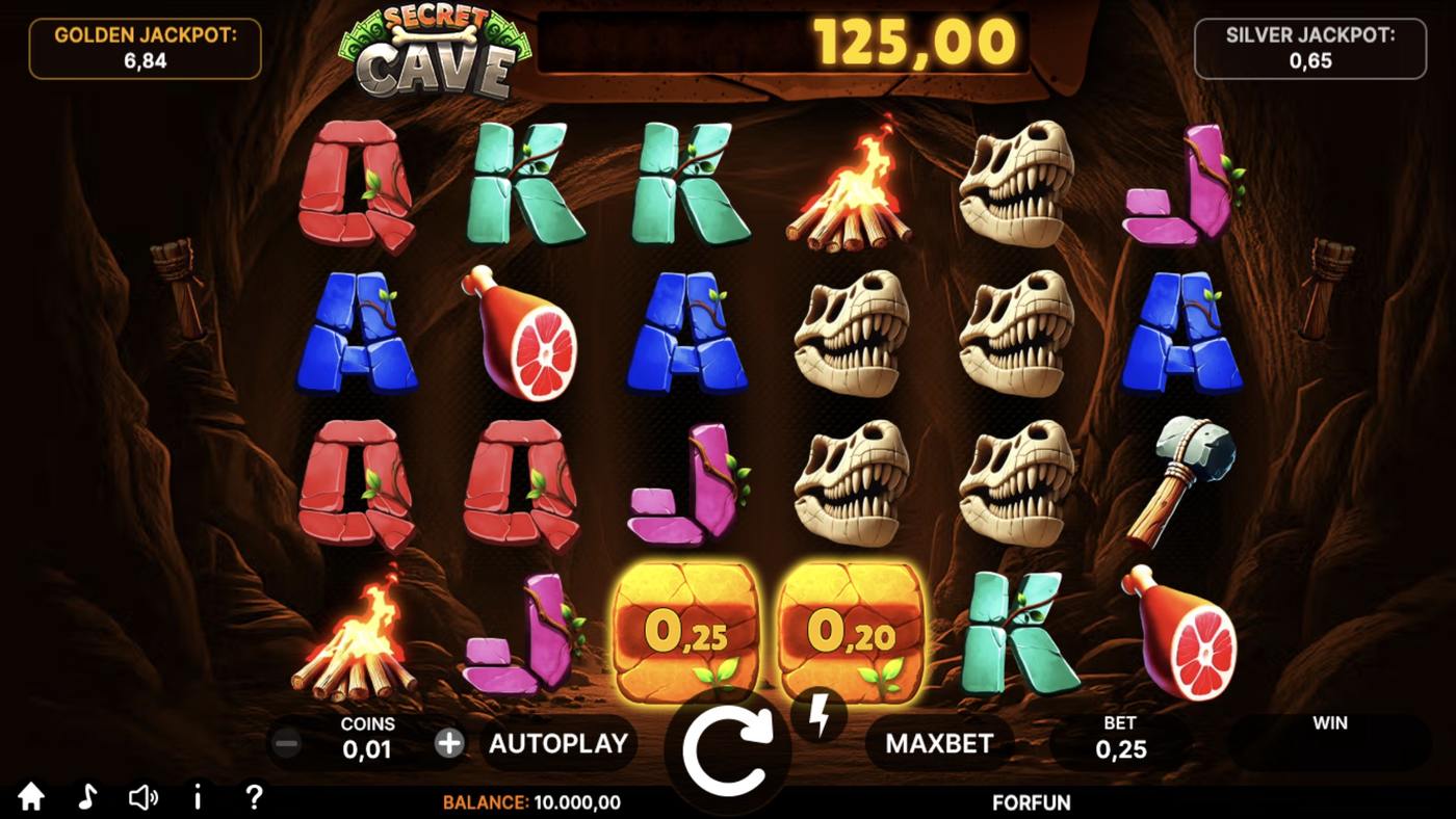 Secret Cave: image of main menu