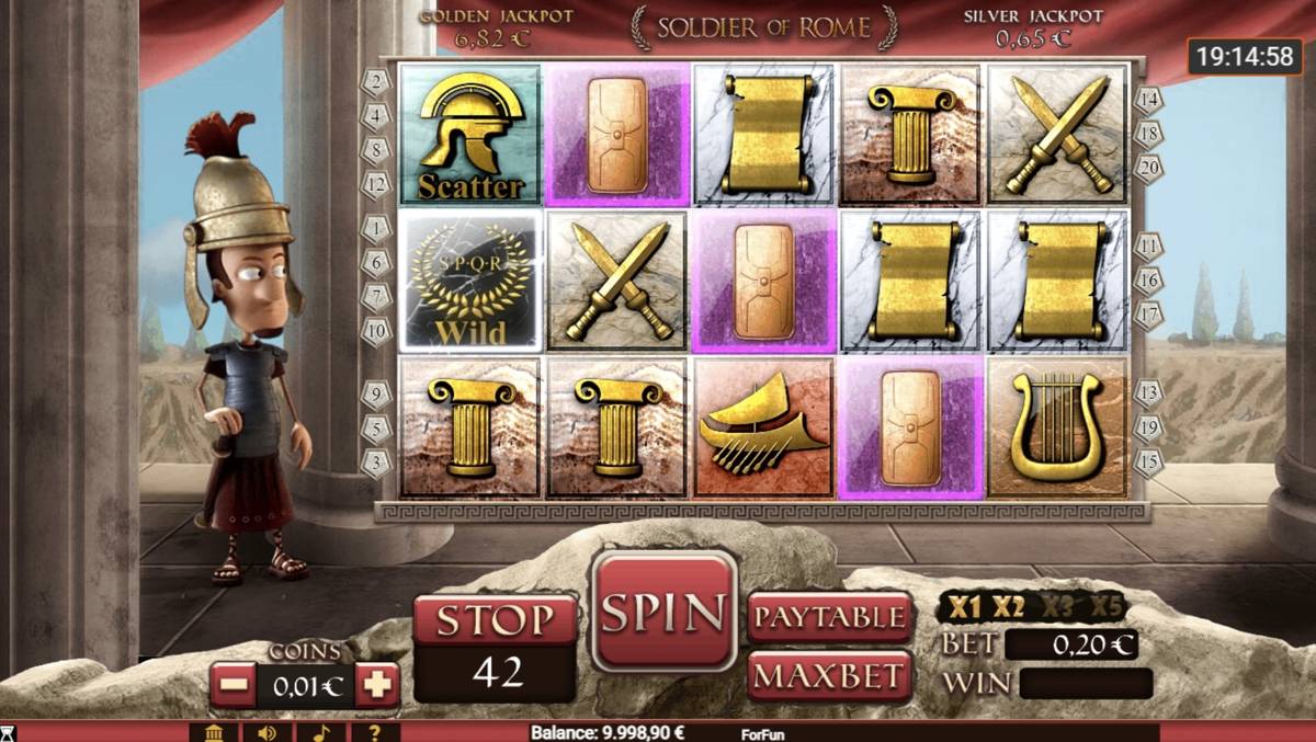 Soldier of Rome: image of main menu