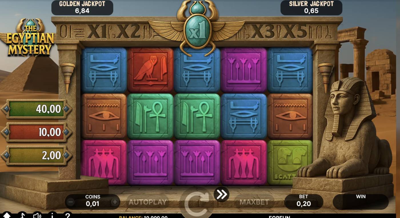 The Egyptian Mystery: image of main menu