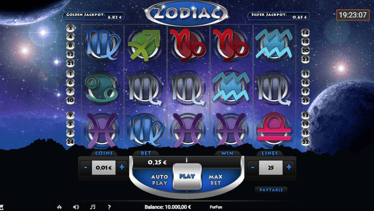 Zodiac: image of main menu
