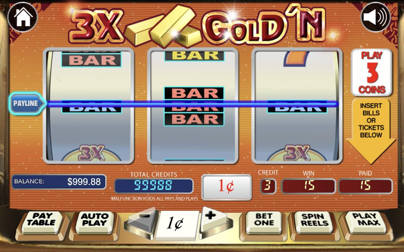 3X Gold'N: image of winning