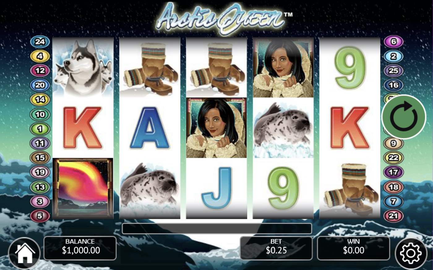 Arctic Queen: image of main menu