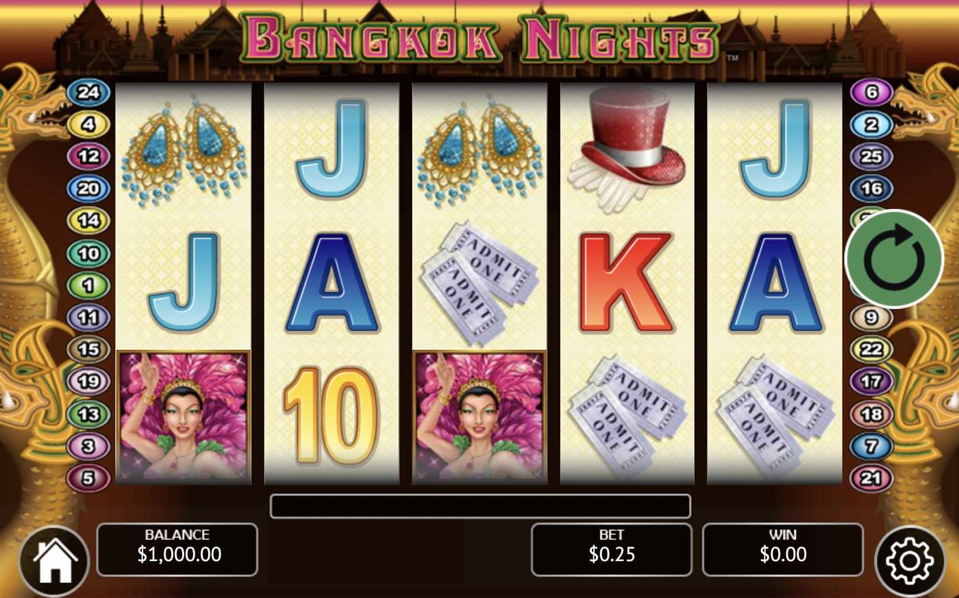 Bangkok Nights: image of main menu