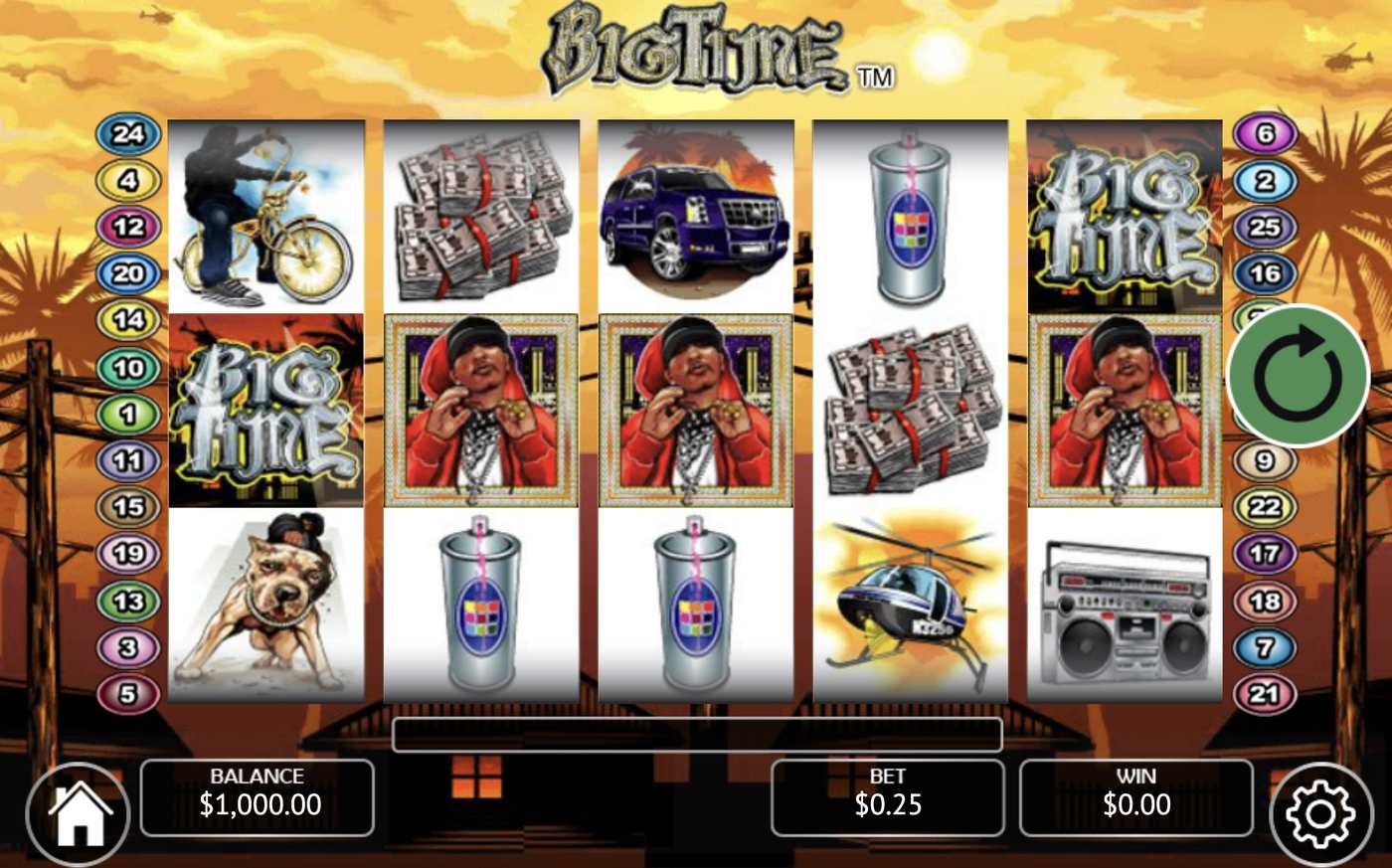 Big Time: image of main menu