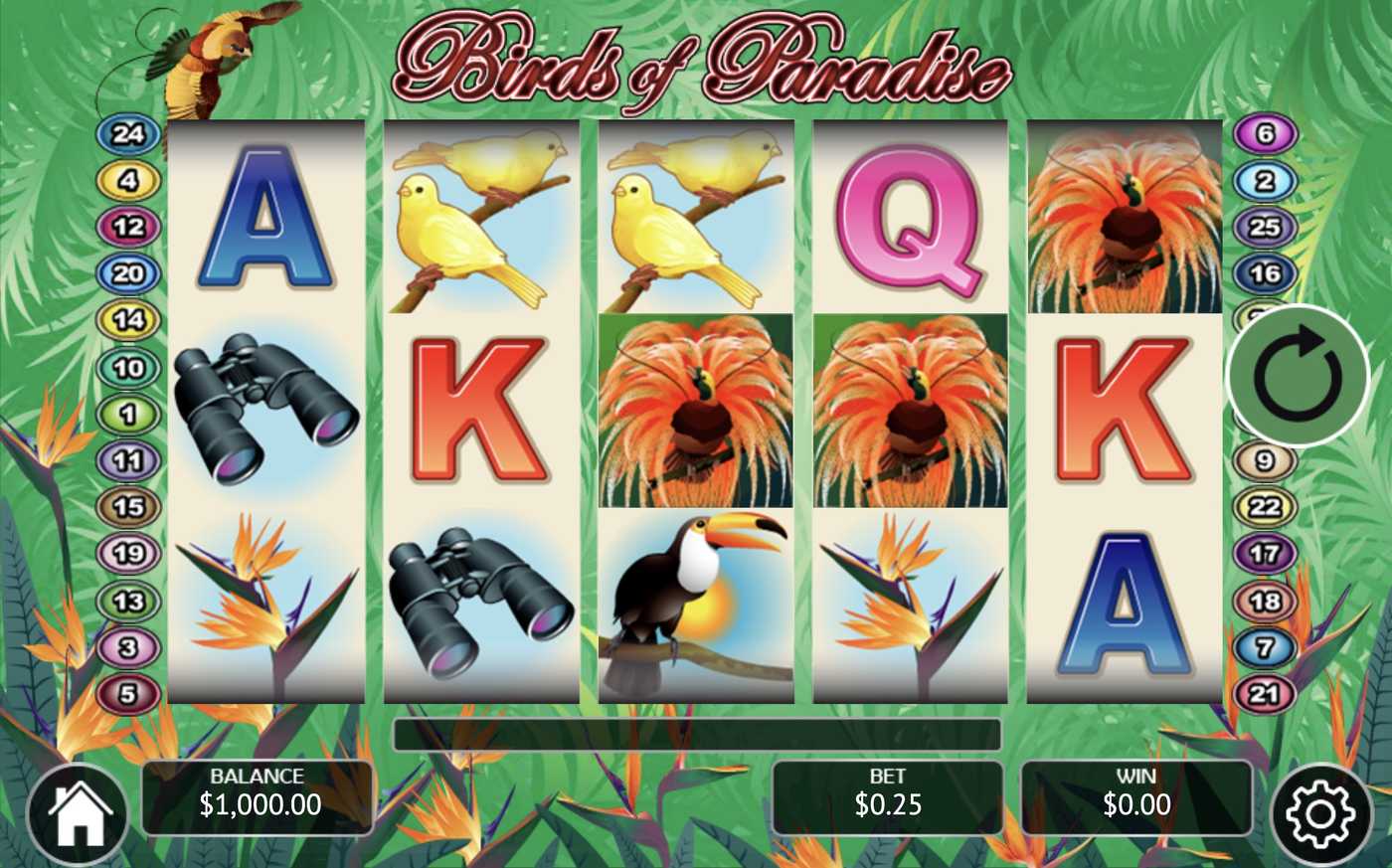 Birds Of Paradise: image of main menu