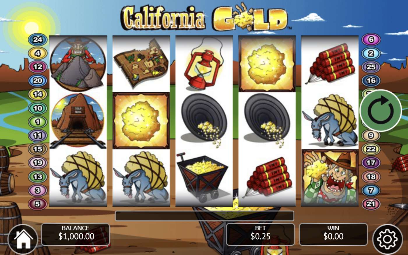California Gold: image of main menu