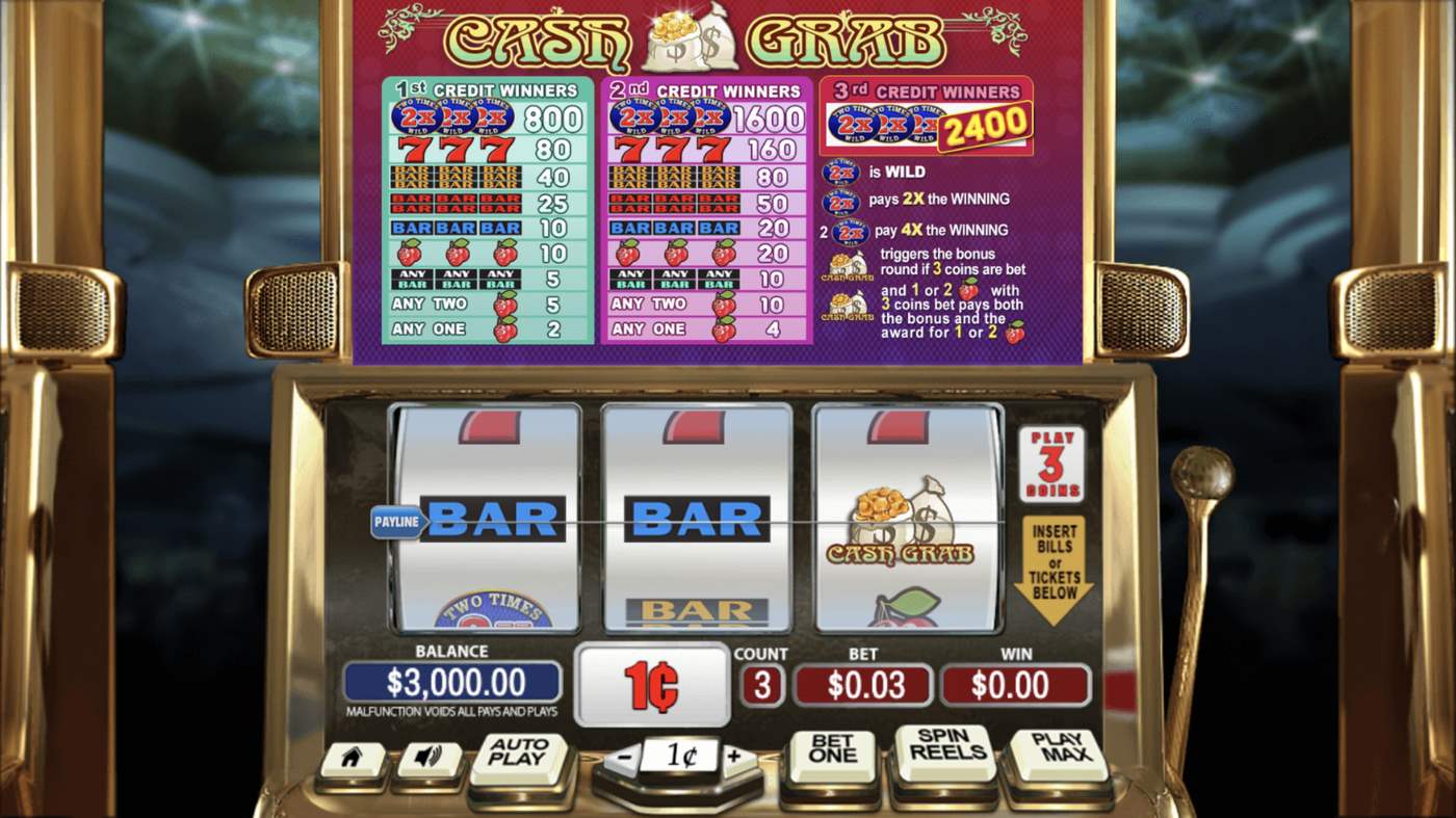 Cash Grab: image of main menu