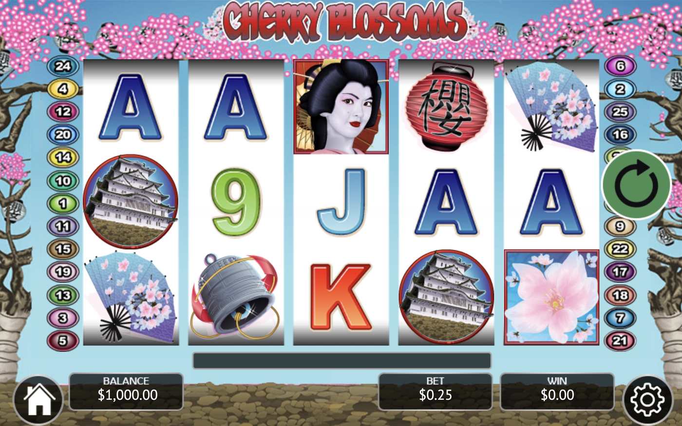 Cherry Blossoms: image of main menu