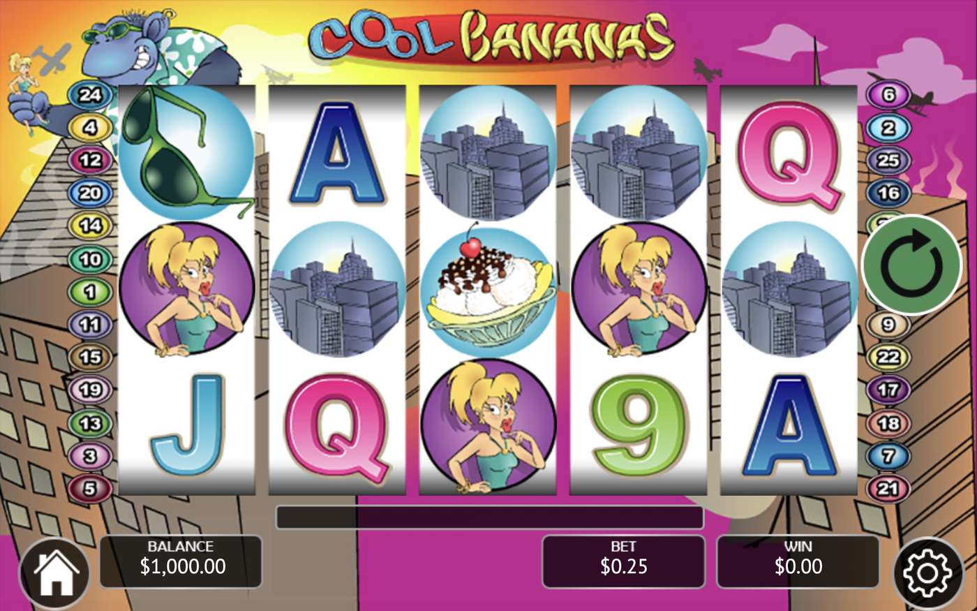 Cool Bananas: image of main menu