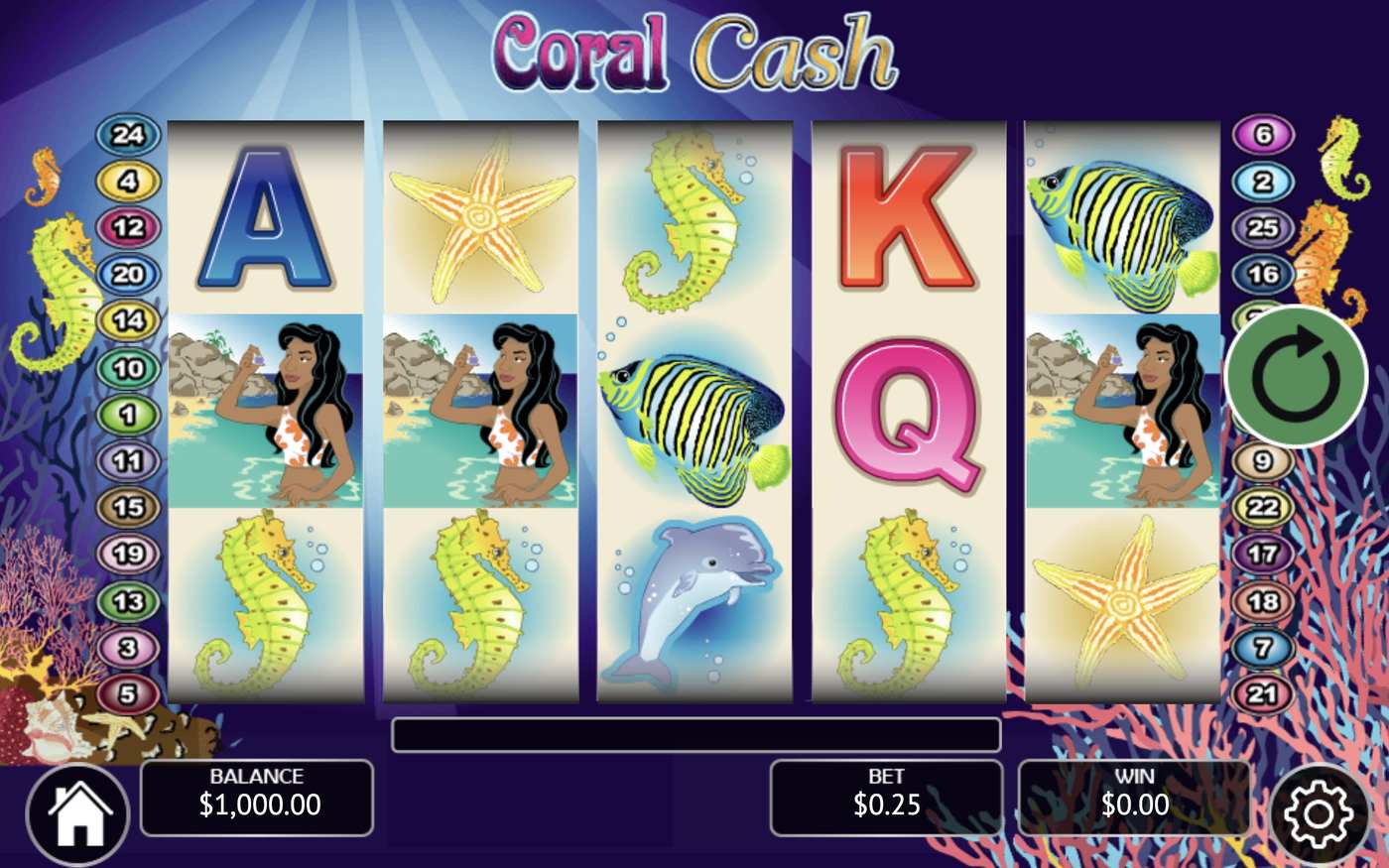 Coral Cash: image of main menu