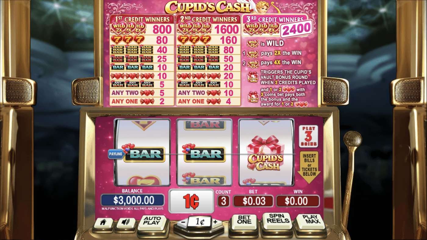 Cupid's Cash: image of main menu
