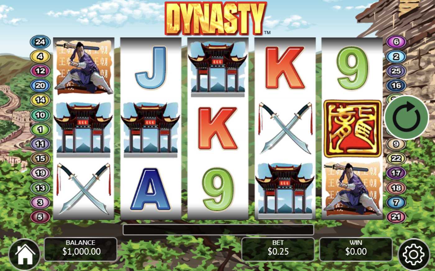 Dynasty: image of main menu