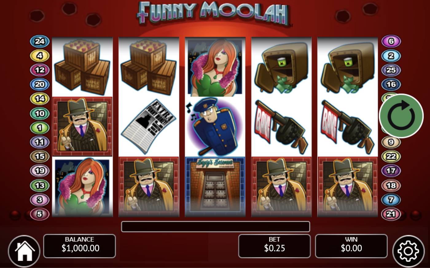 Funny Moolah: image of main menu