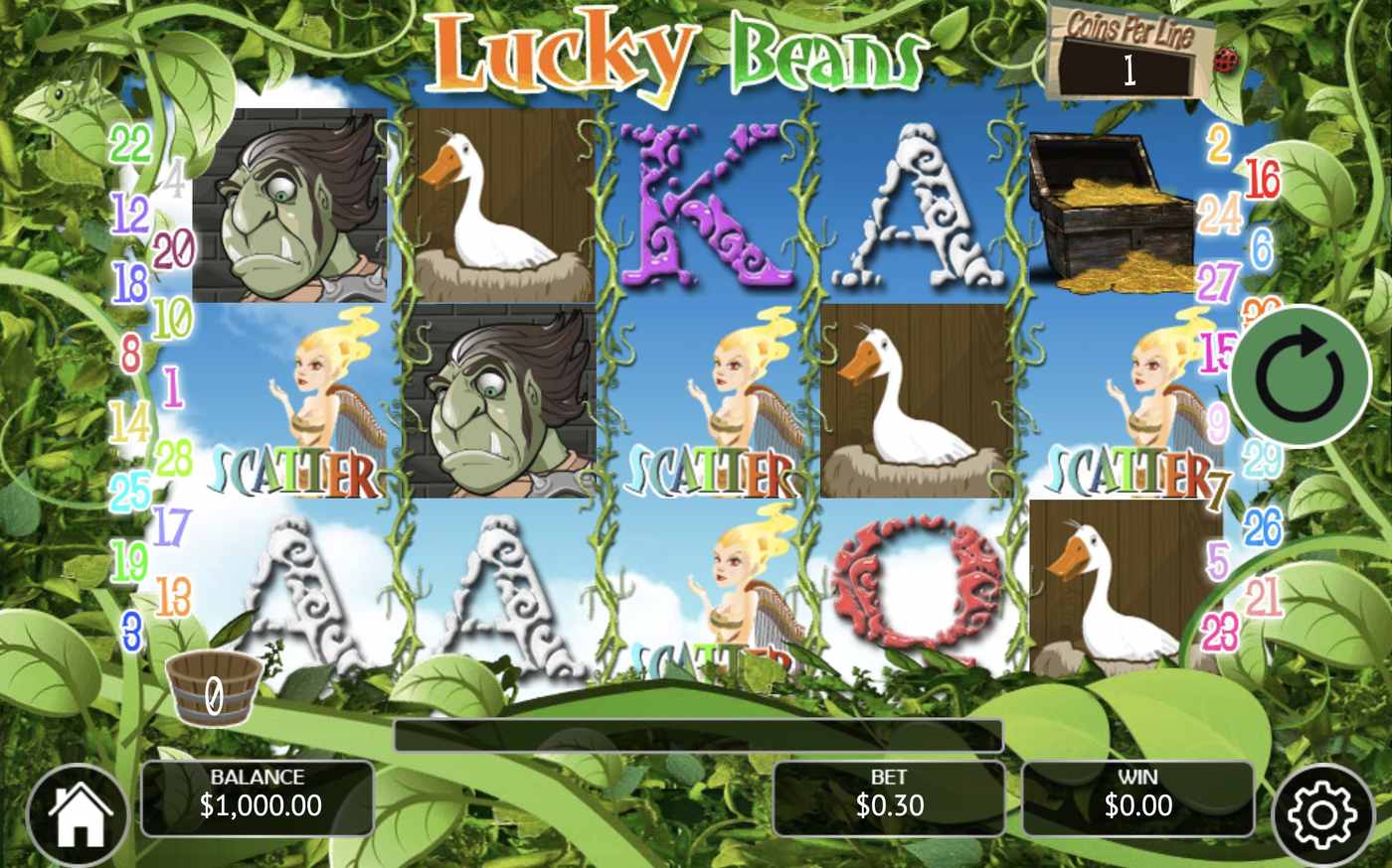 Lucky Beans: image of main menu