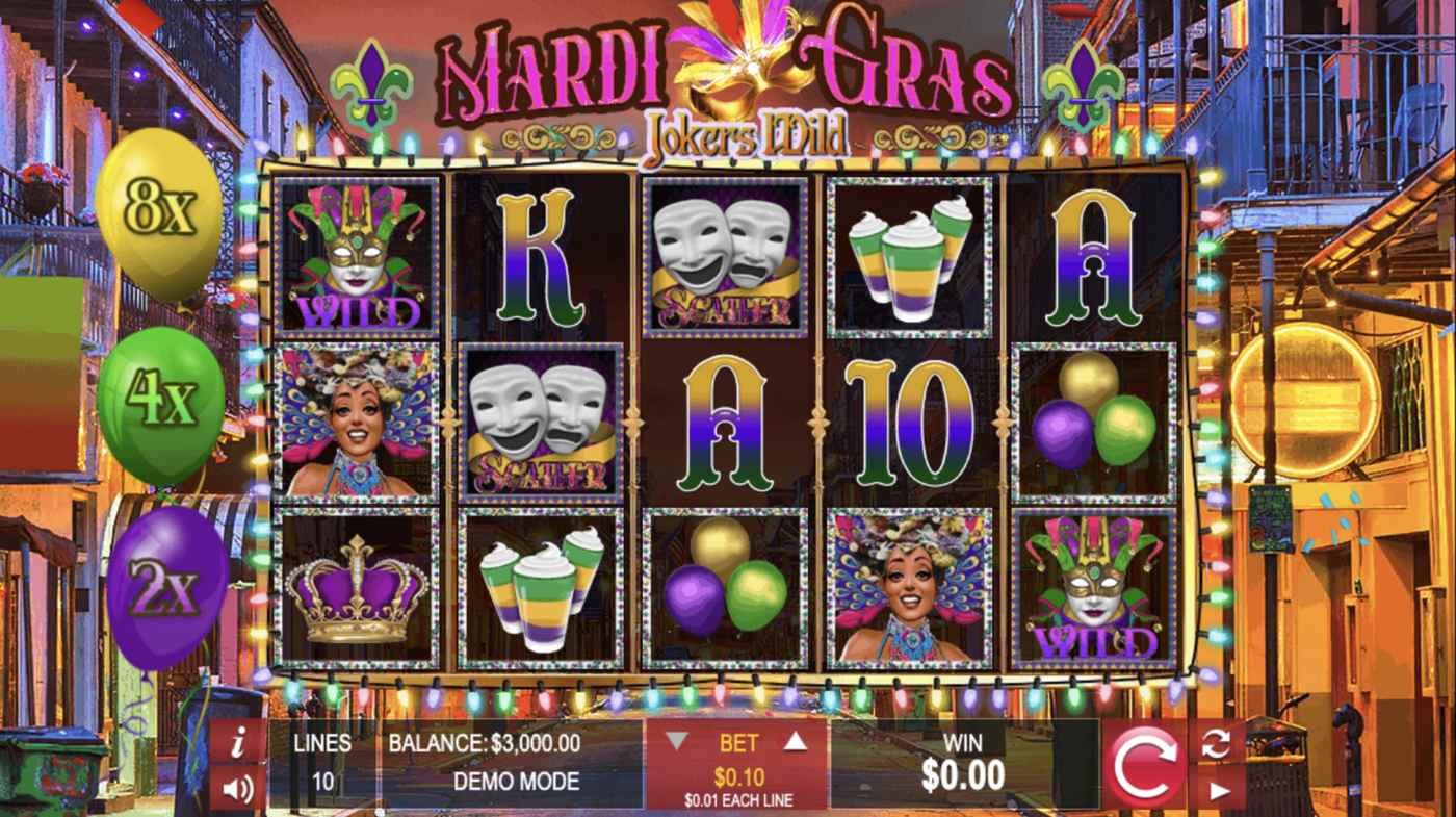 Mardi Gras Jokers Wild: image of main menu