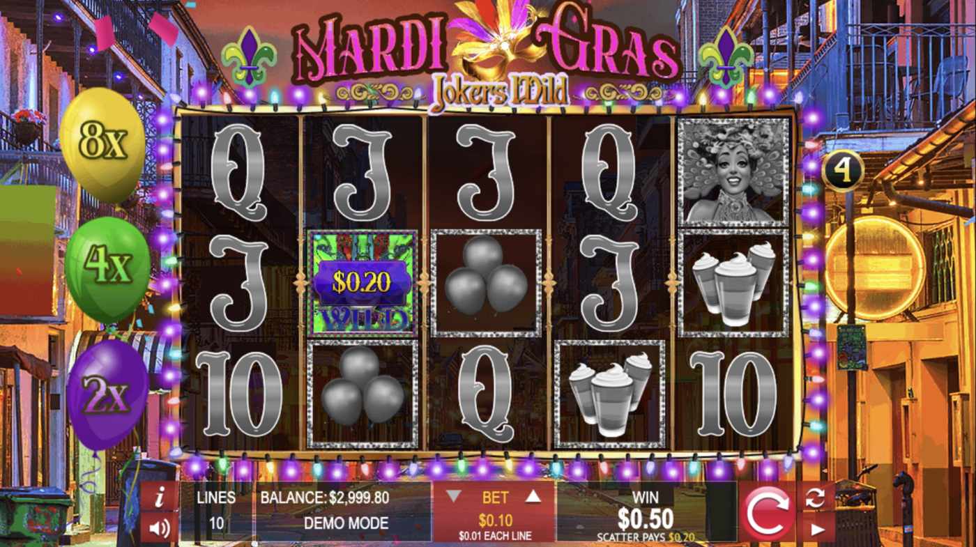 Mardi Gras Jokers Wild: image of winning