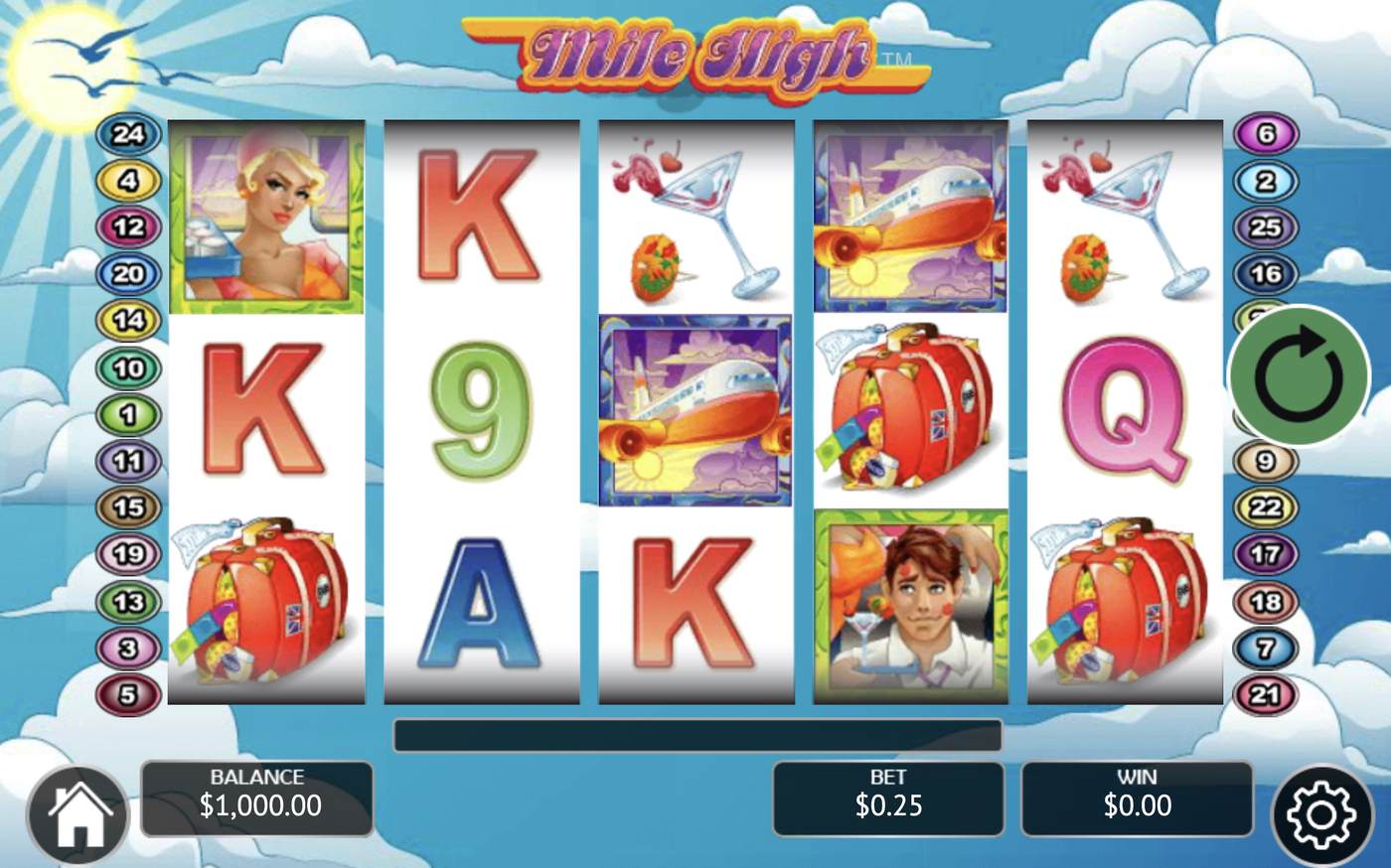 Mile High: image of main menu
