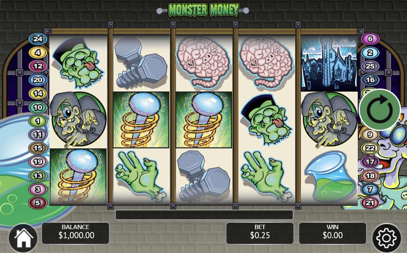 Monster Money: image of main menu