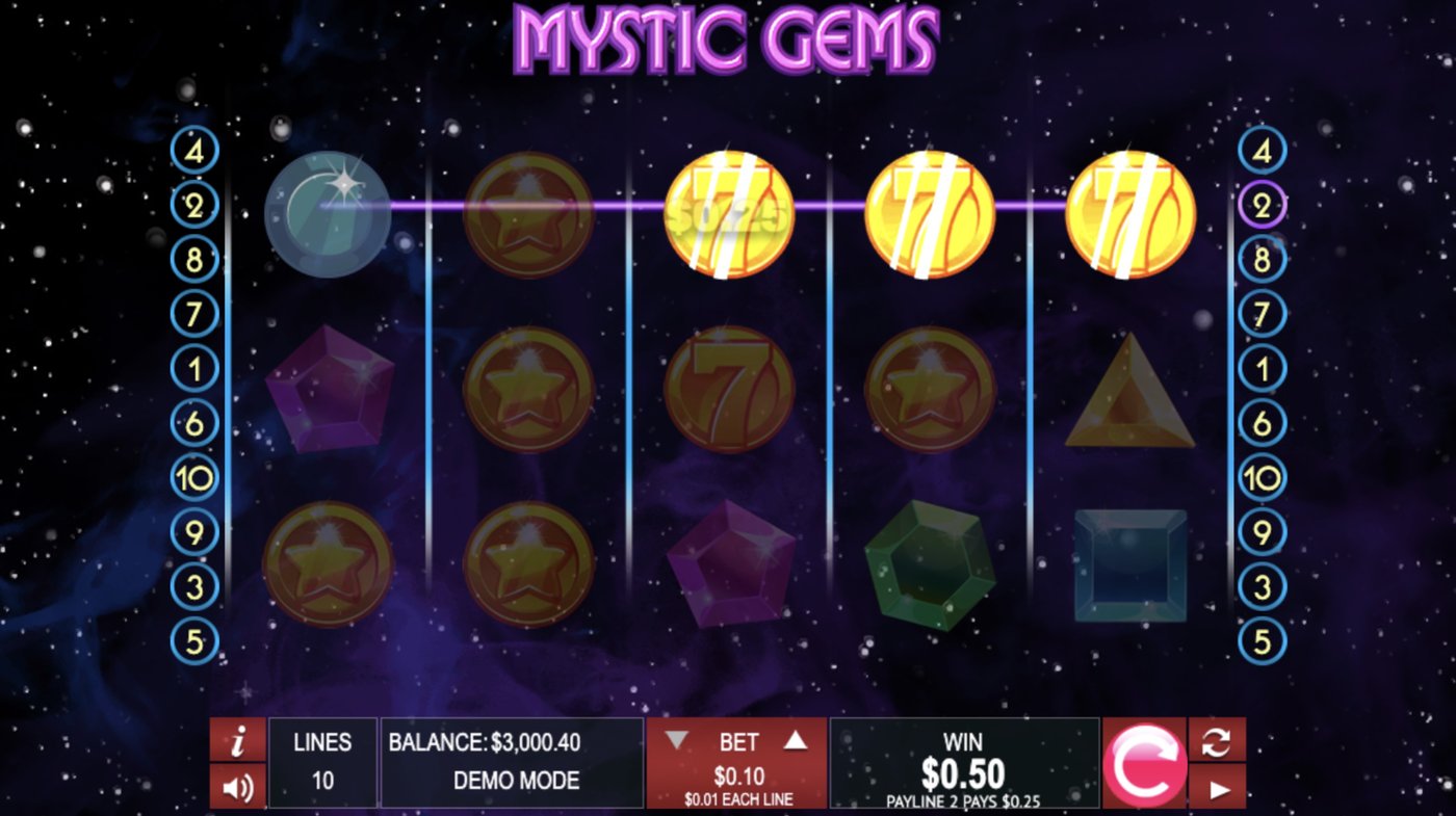 Mystic Gems (Wager Gaming): image of winning