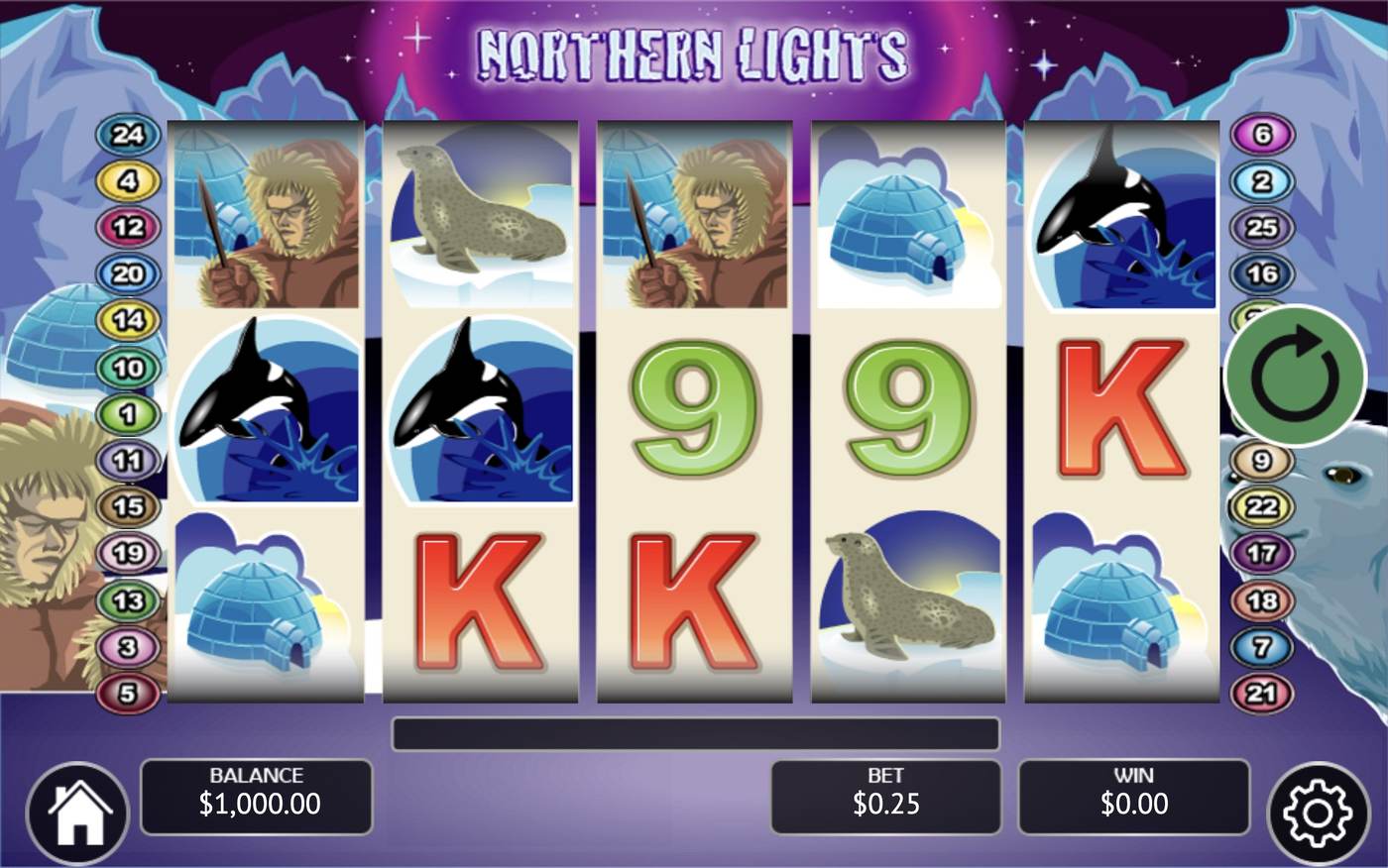 Northern Lights: image of main menu