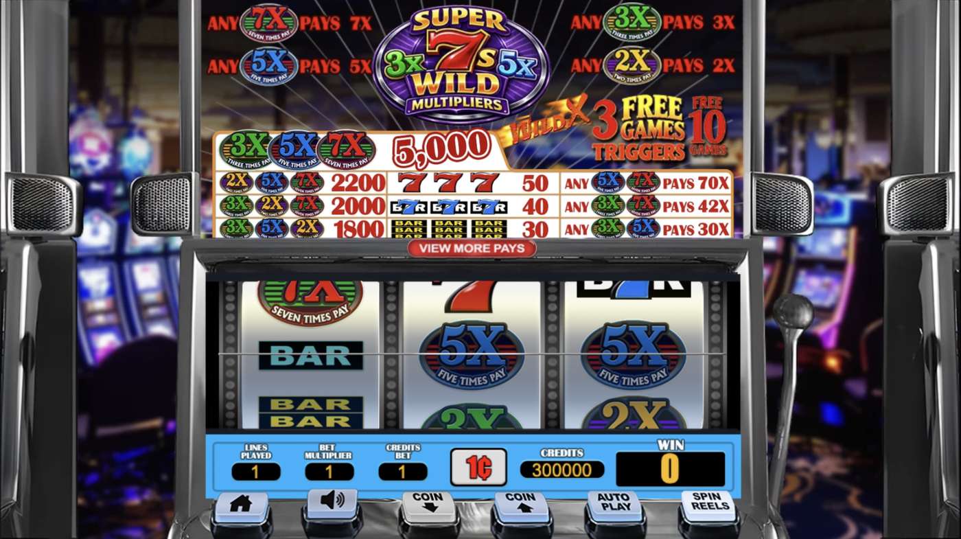Super 7s Wild Multiplier: image of main menu