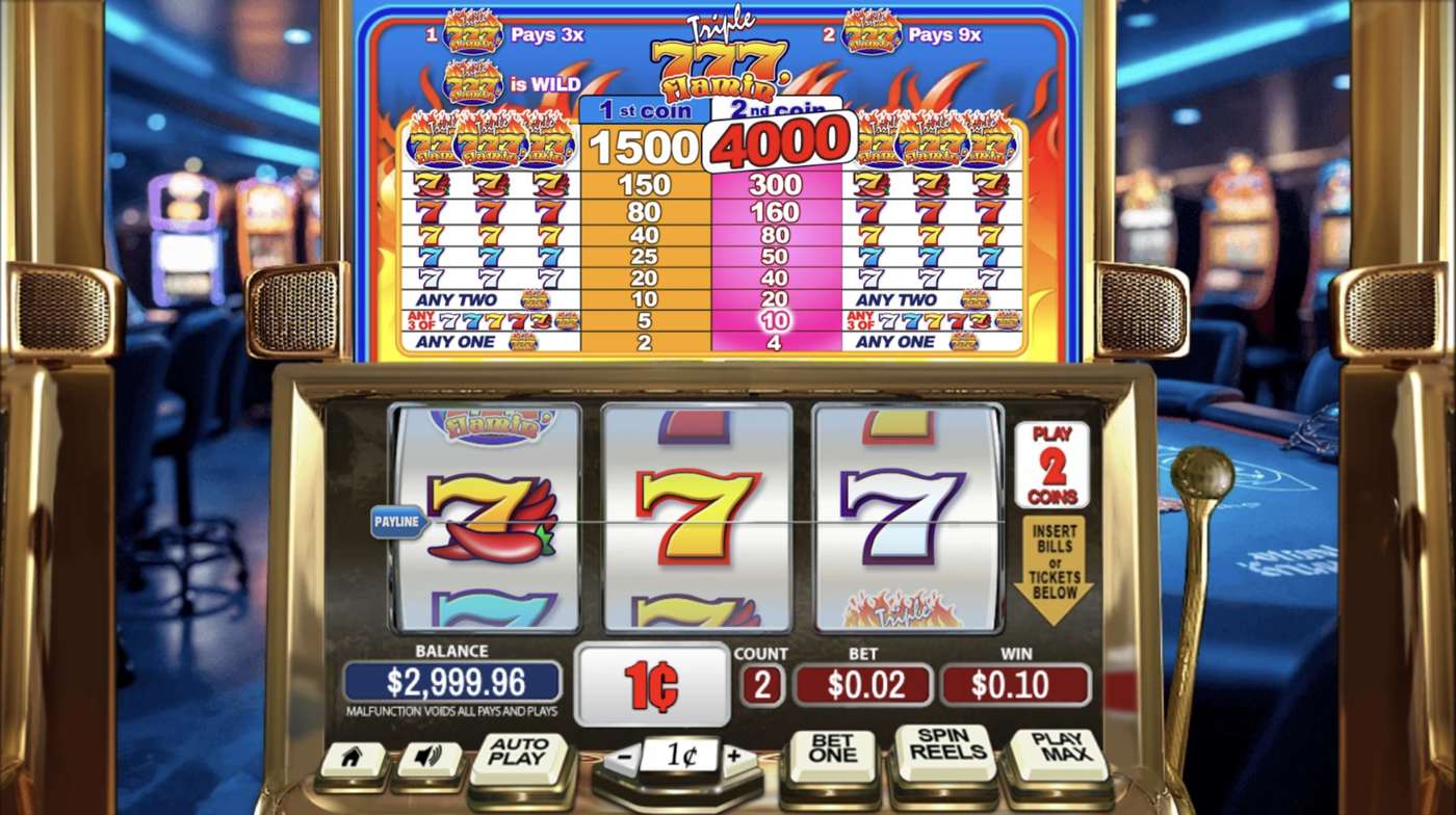 Triple Flamin 7's: image of winning