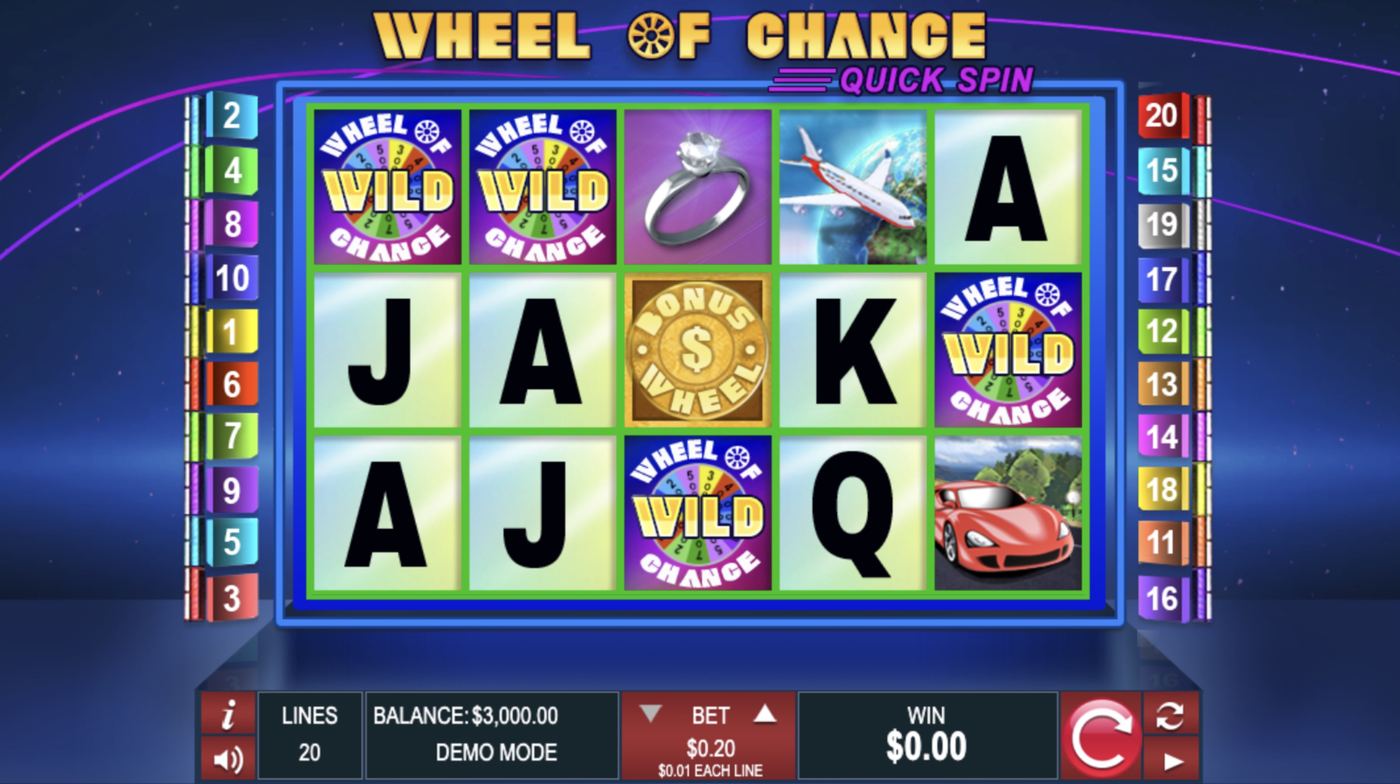 Wheel Of Chance - Quick Spin: image of main menu