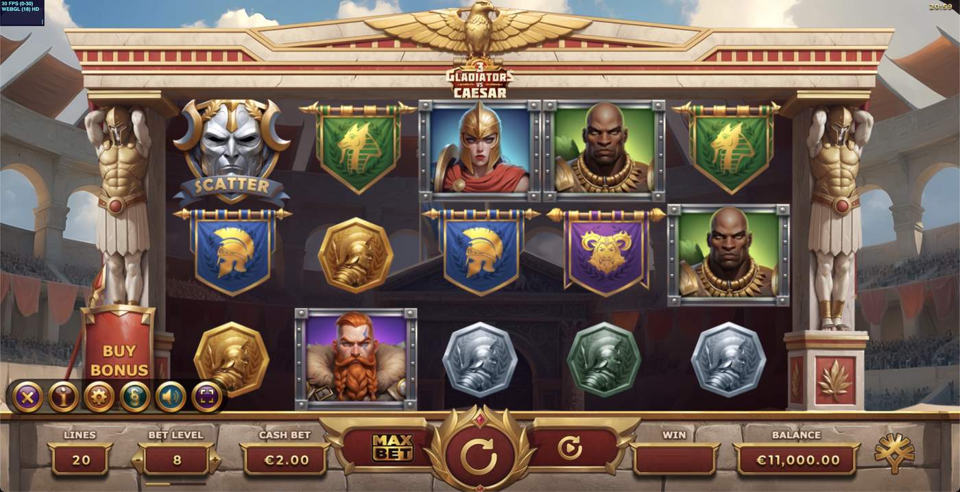 3 Gladiators vs Caesar: image of main menu