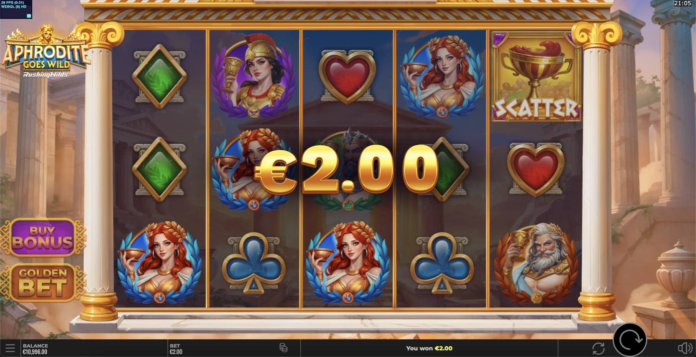 Aphrodite Goes Wild RushingWilds: image of winning