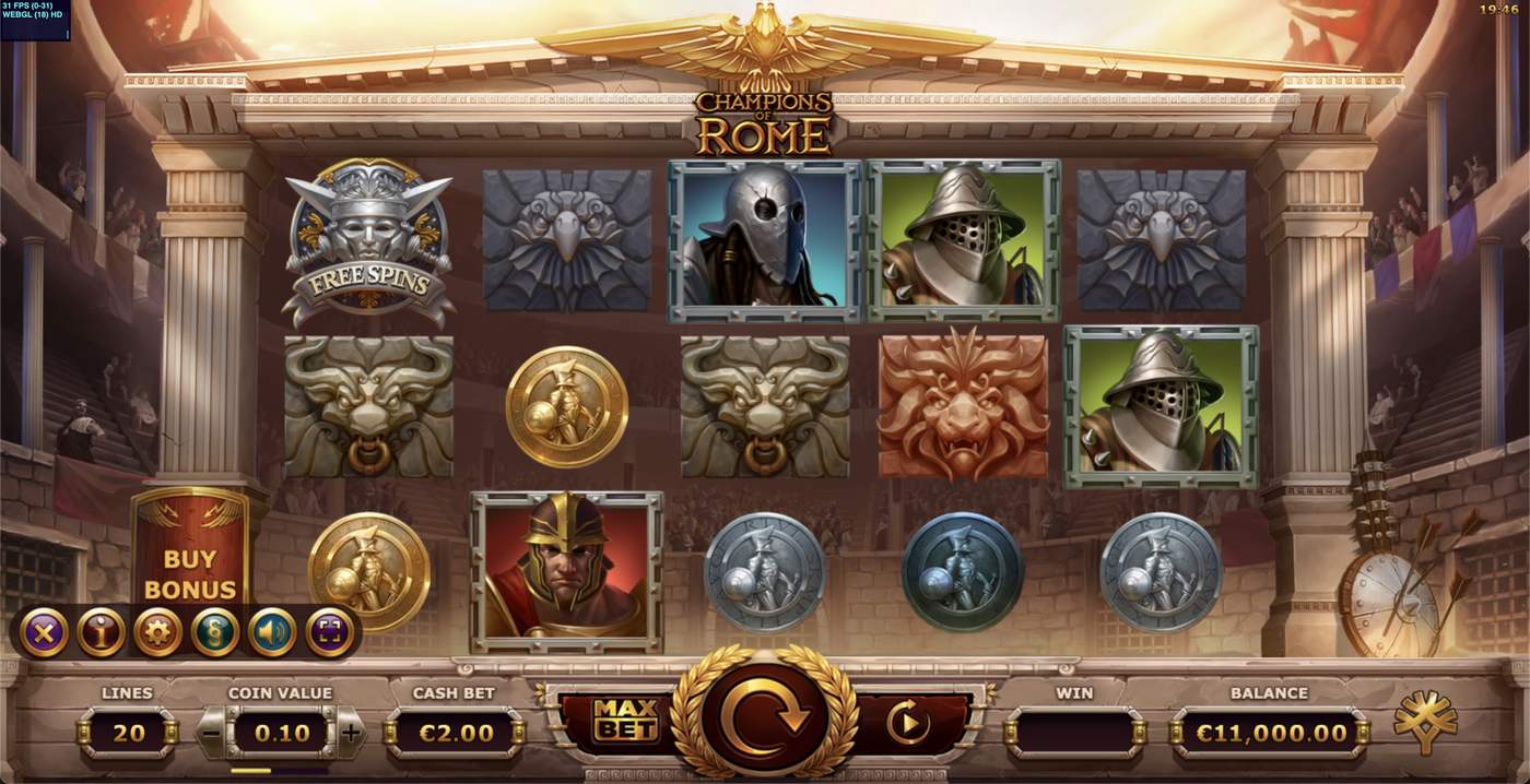 Champions of Rome: image of main menu