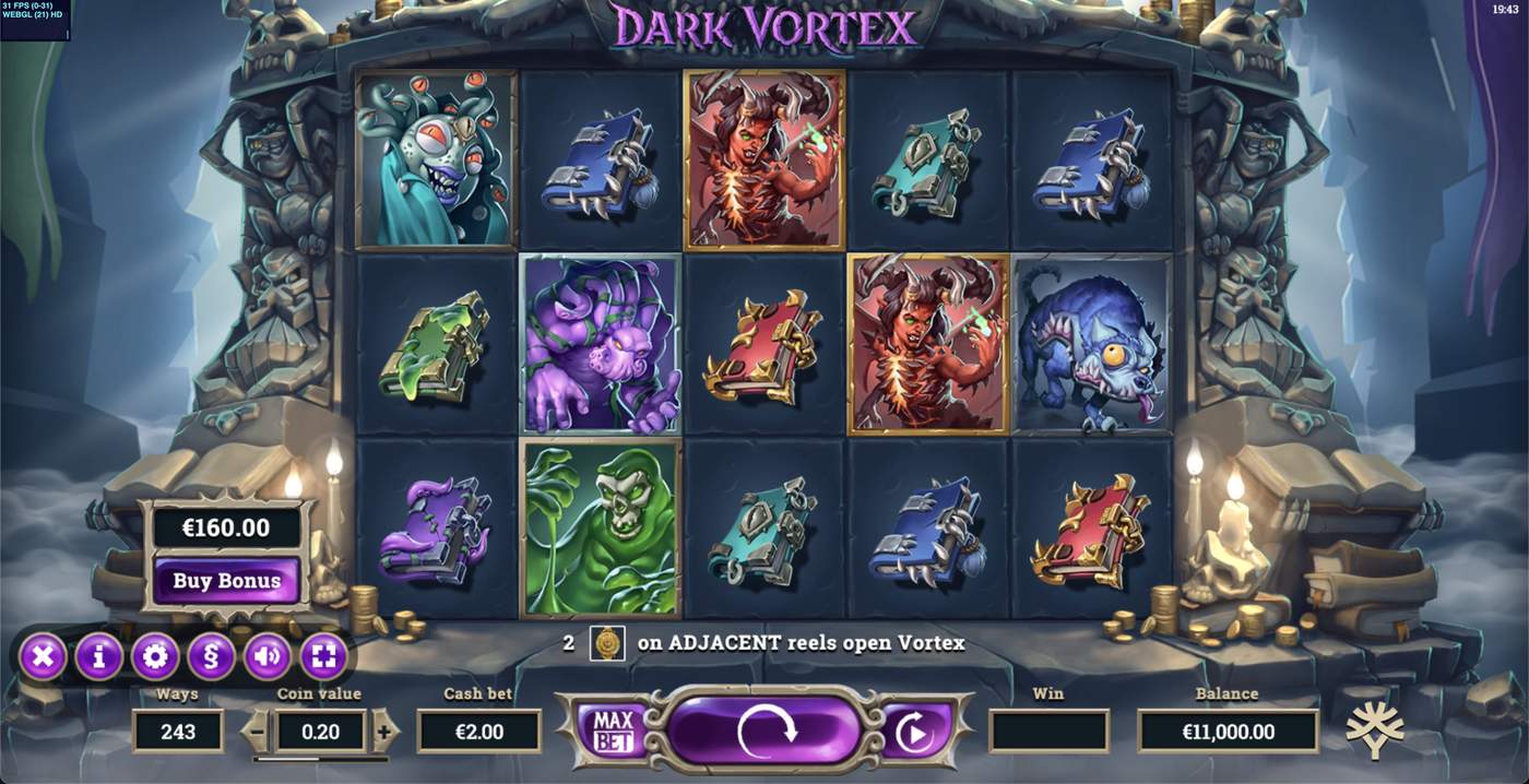Dark Vortex: image of main menu