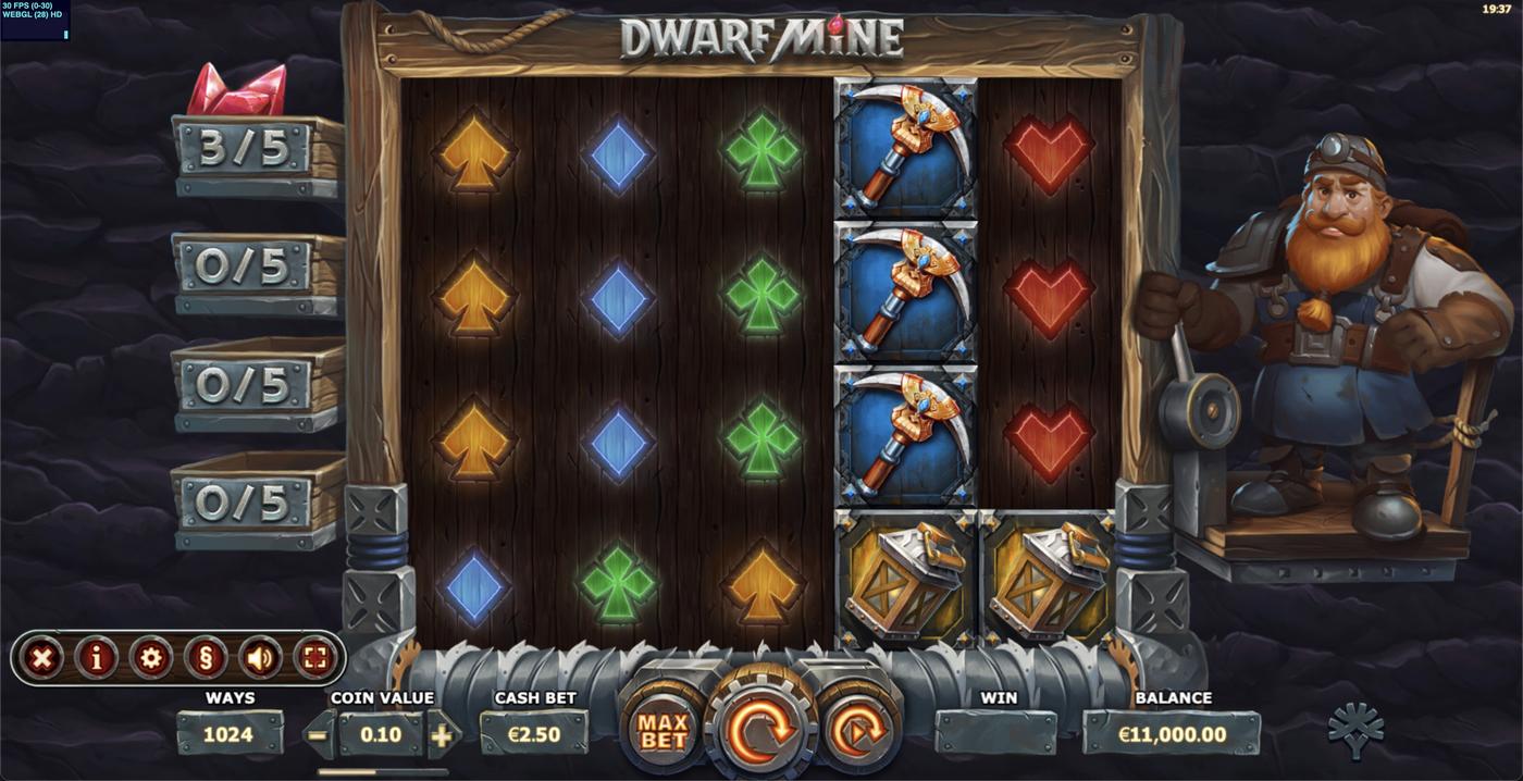 Dwarf Mine: image of main menu