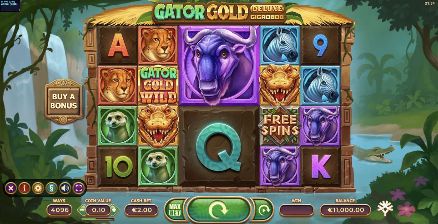 Gator Gold Deluxe GigaBlox: image of main menu