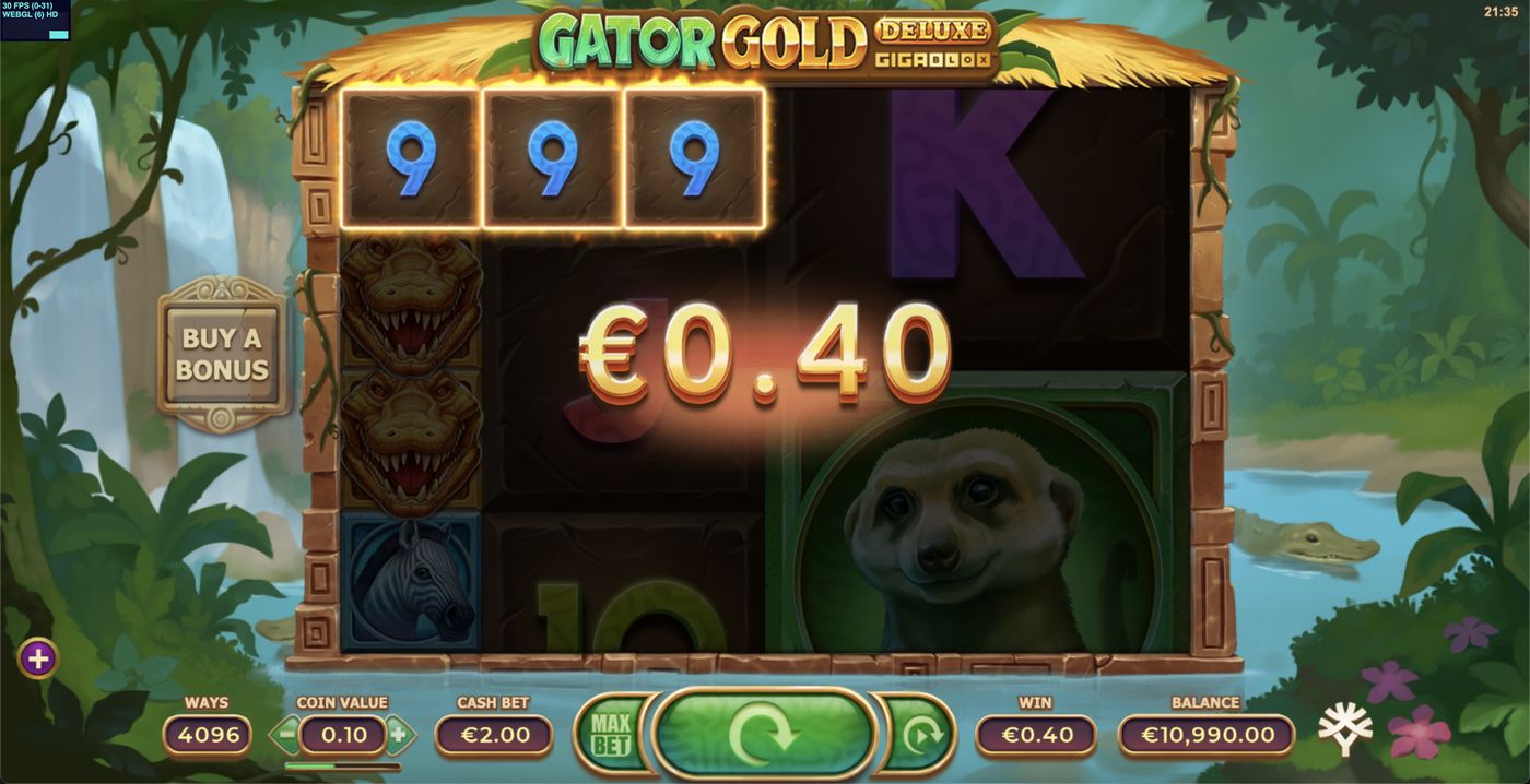 Gator Gold Deluxe GigaBlox: image of winning