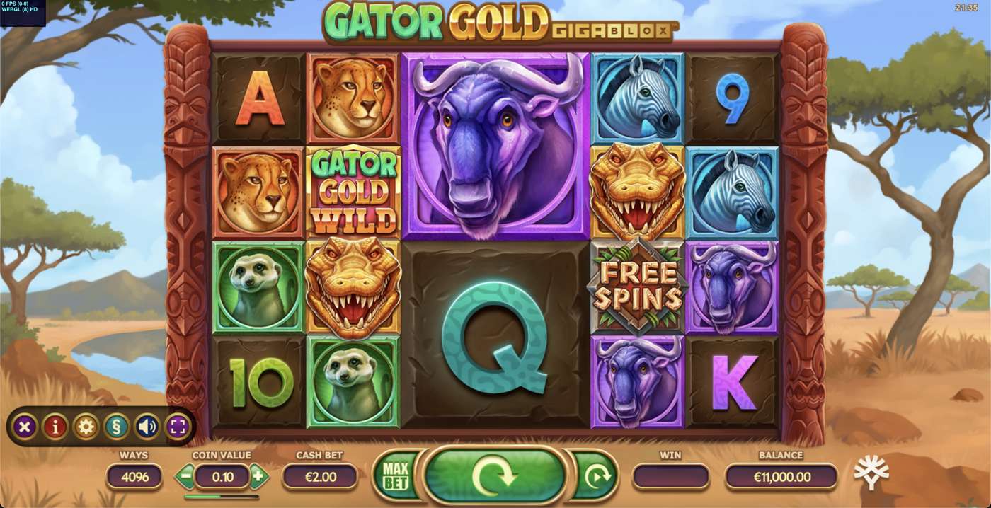 Gator Gold GigaBlox: image of main menu