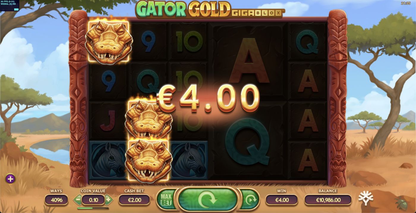 Gator Gold GigaBlox: image of winning