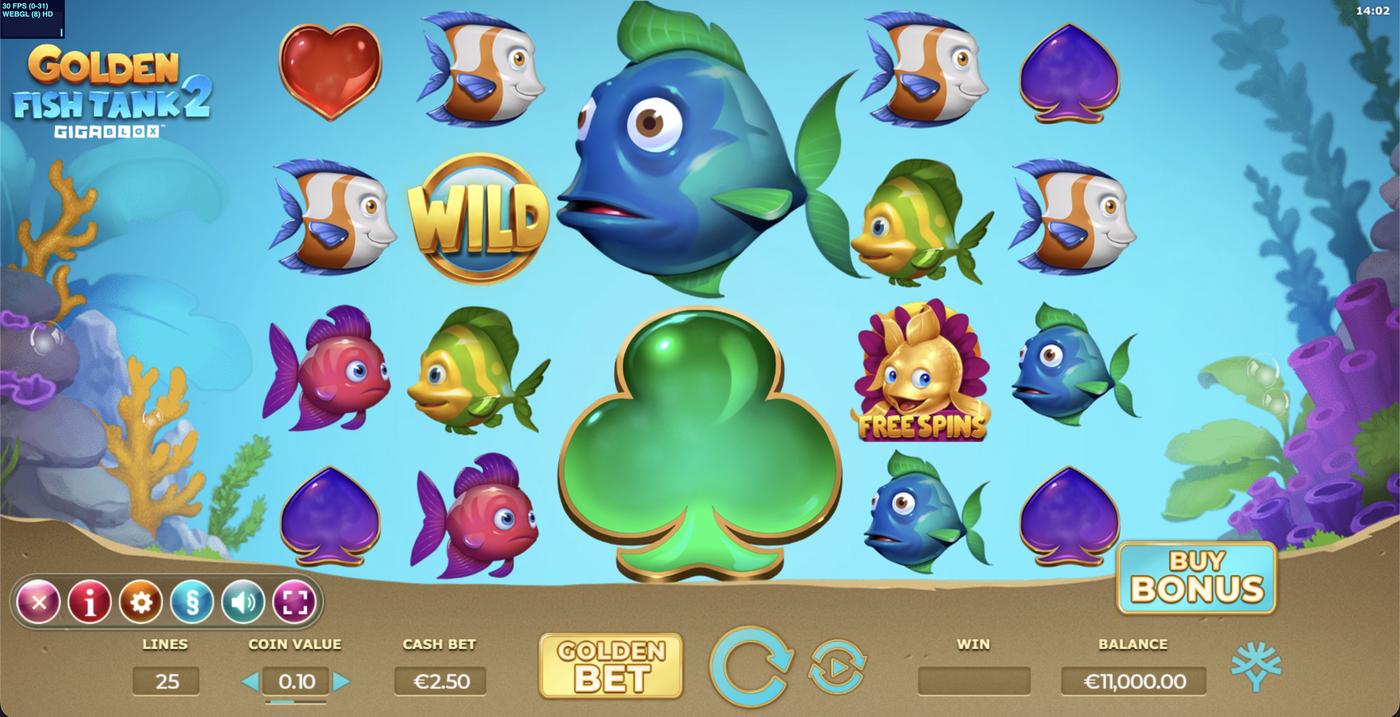 Golden Fish Tank 2 Gigablox: image of main menu