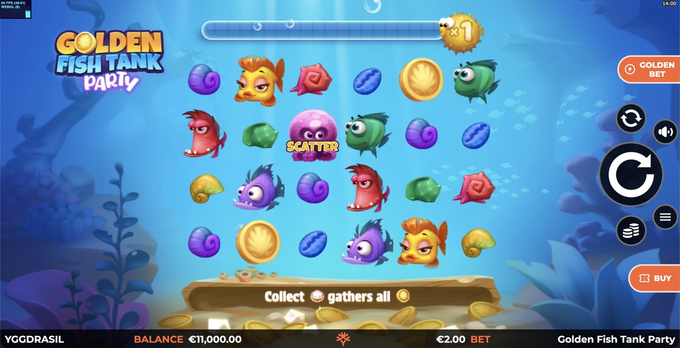 Golden Fish Tank Party: image of main menu