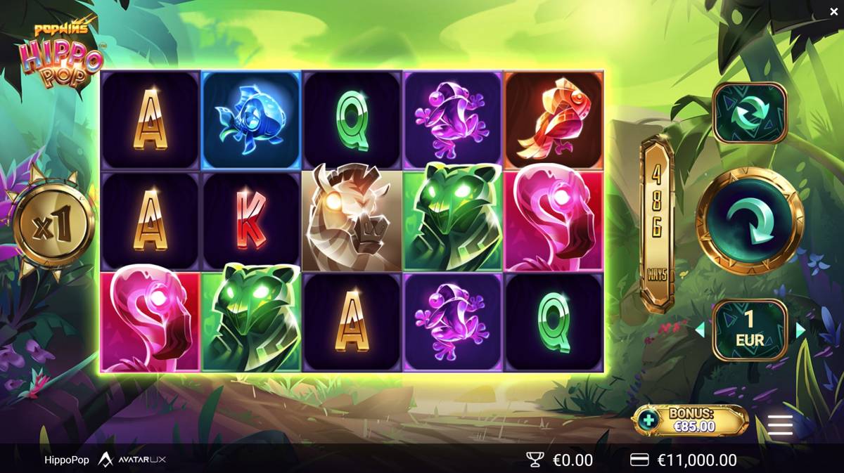 Hippo Pop: image of main menu