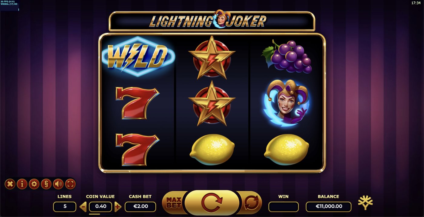 Lightning Joker: image of main menu