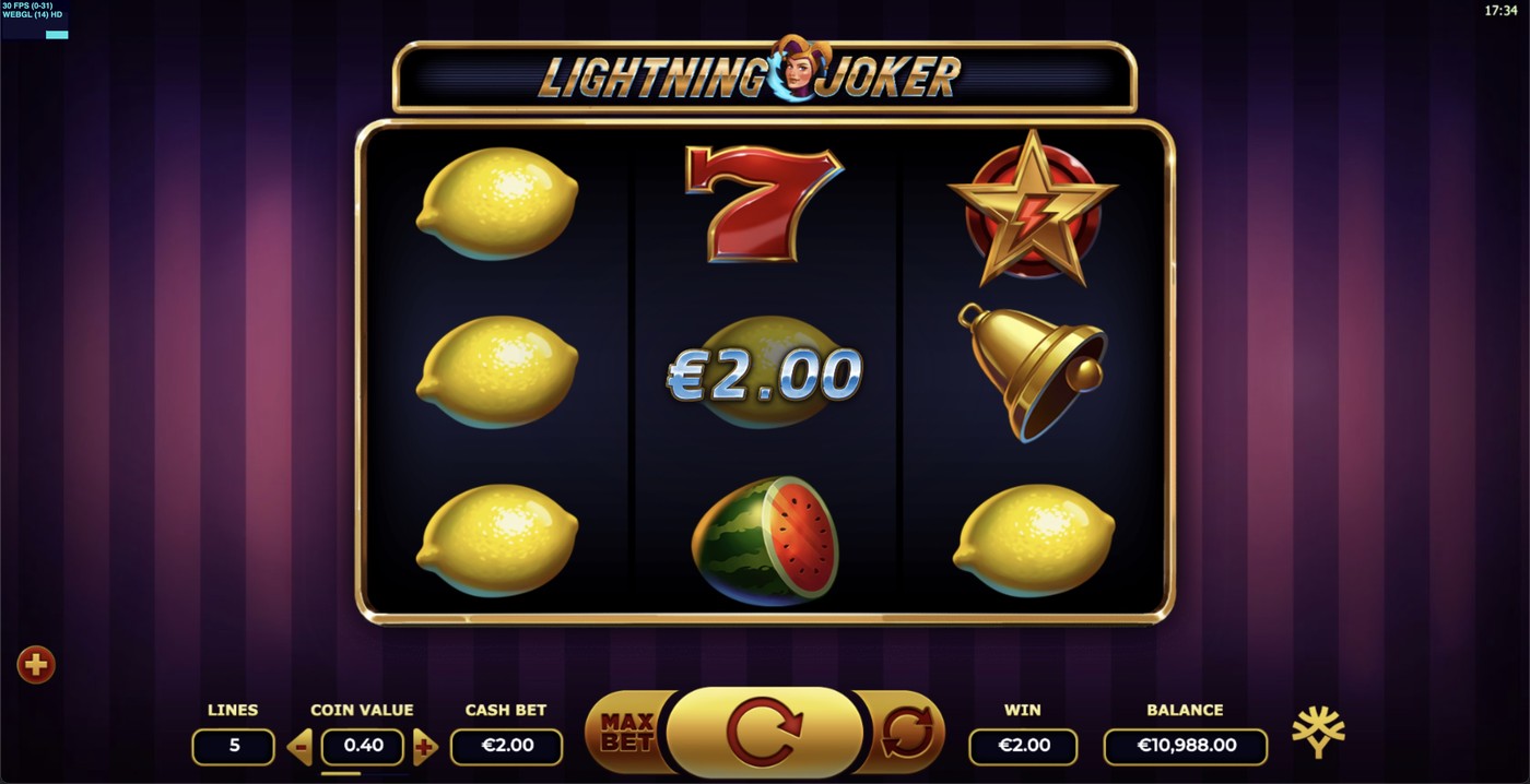 Lightning Joker: image of winning