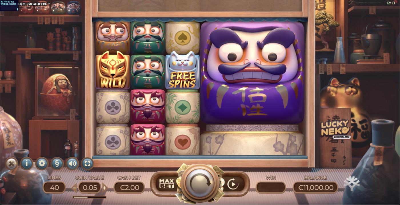 Lucky Neko GigaBlox: image of main menu