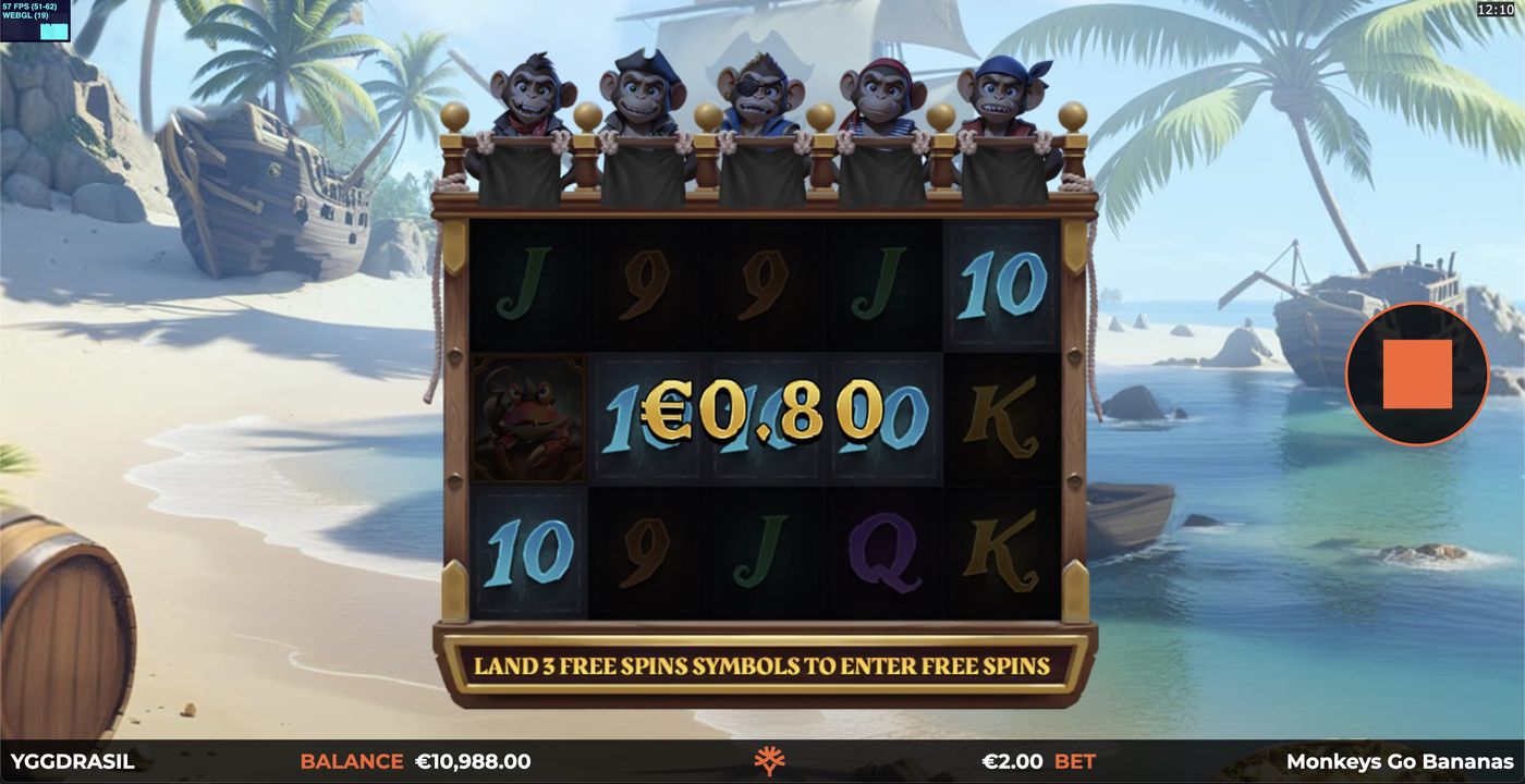 Monkeys Go Bananas MultiMax: image of winning