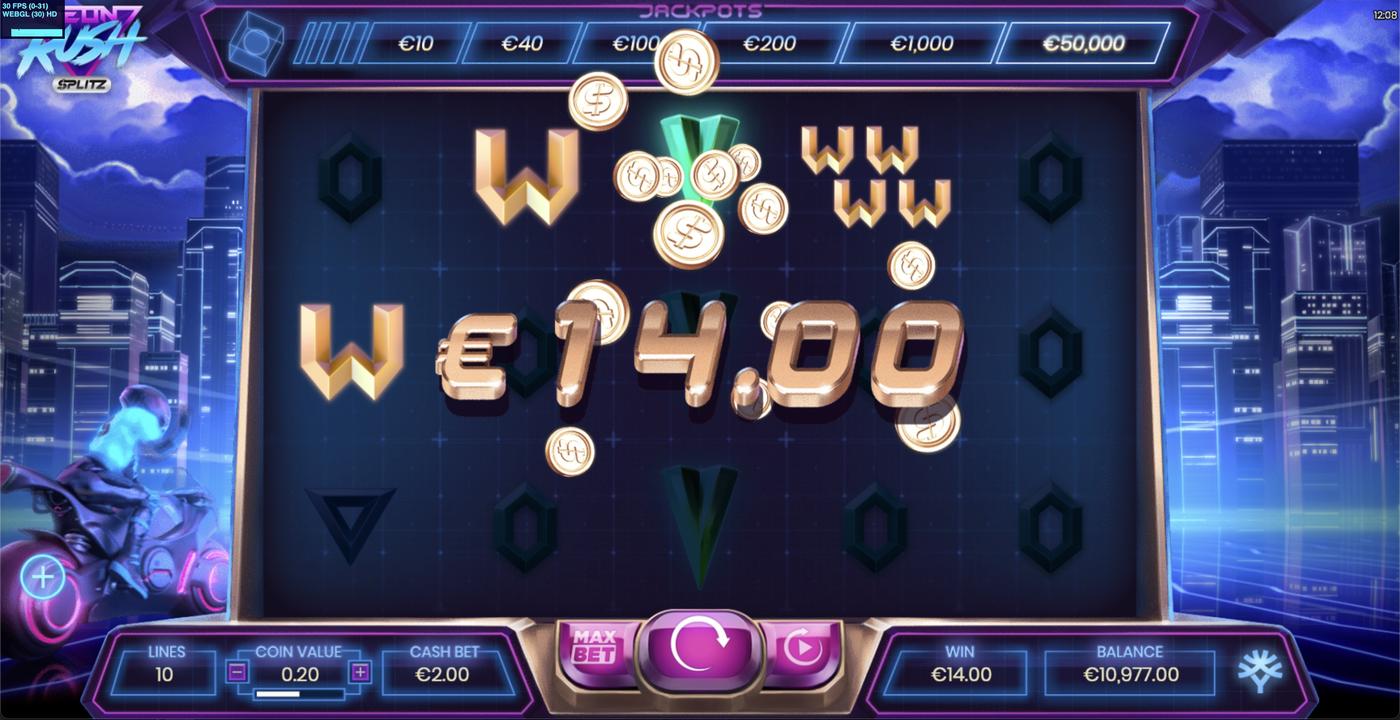 Neon Rush: image of winning