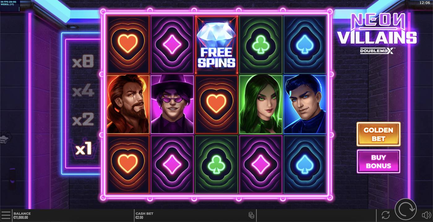 Neon Villains DoubleMax: image of main menu