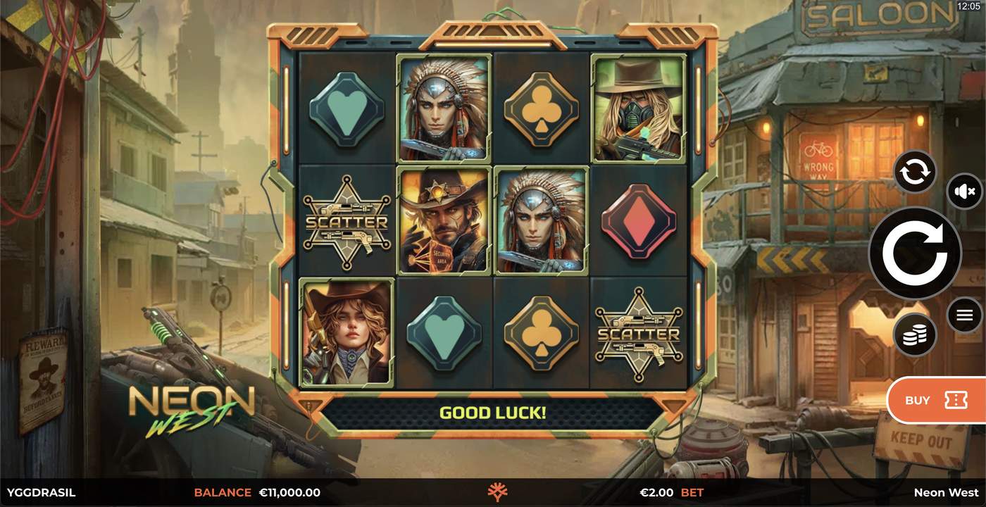 Neon West: image of main menu