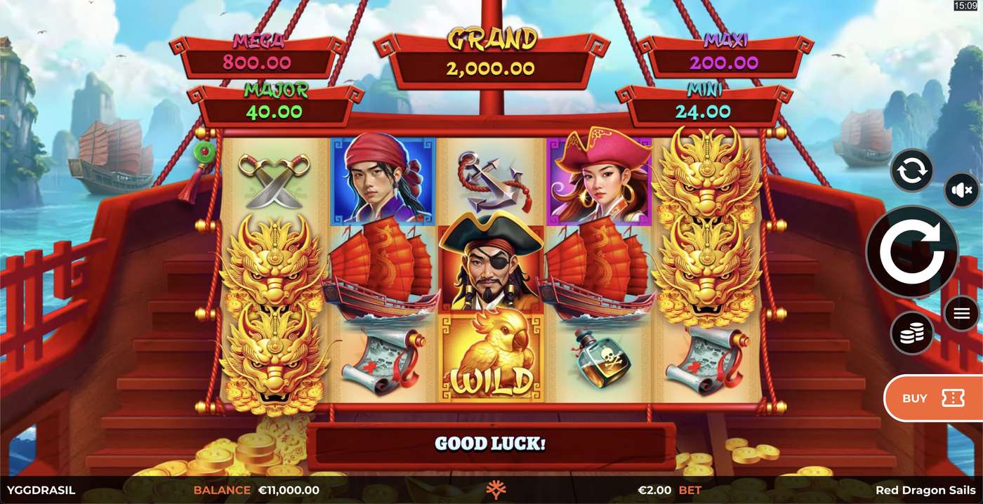 Red Dragon Sails: image of main menu